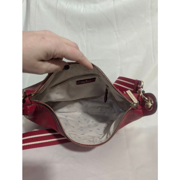 Kate Spade Rosie Large Red Crossbody Bag with Striped Strap K5807 - Picture 10 of 16